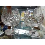 Two crystal brandy goblets