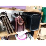 Selection of vintage leather briefcases