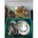 Two boxes of mixed ceramics including Wedgwood etc