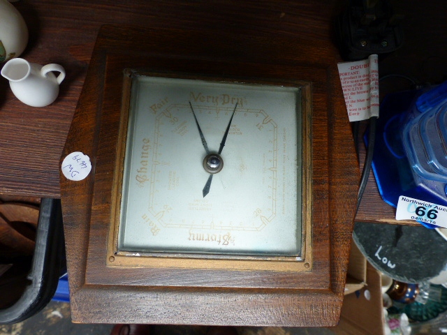 Oak framed and glazed vintage barometer