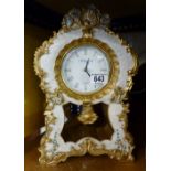 French Rococco style clock with quartz movement. Working at lotting up