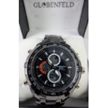 Globenfeld gents chronograph watch. New in box.