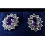 9ct gold amethyst and CZ earrings