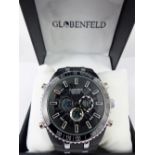 Globenfeld gents chronograph wristwatch on stainless steel strap.  New in box.