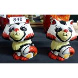 Pair of Lorna Bailey cat figures