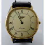 Longines gents quartz watch with leather strap