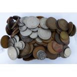 Quantity of British copper and white metal coins including half crowns, sixpences etc