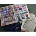 Improved postage stamp album etc. Four small albums with part contents including British Empire