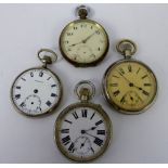 Four crown wind pocket watches for spares or repairs