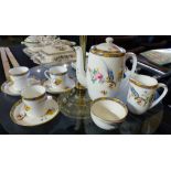 Foley fine china coffee service in floral and exotic bird design