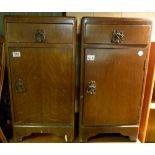 Pair of oak veneered bedside cabinets