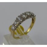 18ct gold seven stone diamond half eternity ring, size R