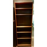 Teak bookcase with six shelves, H 173cm