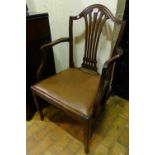 Mahogany chair  with leather seat