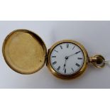 Waltham gold plated fob watch lacking glass, case bears initials