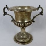 White metal early 20th century twin handled trophy, W 255g, H 12cm