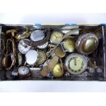 Box of vintage watches, pocket watches and parts