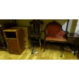 Quantity of mixed furniture including telephone table, bedside cabinet etc ( bottom lot )