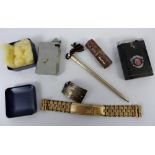 Small quantity of collectables, lighters including Benlow pen, watchstrap etc