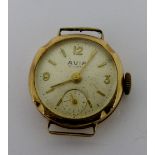 Avia 9 ct gold ladies wristwatch head.