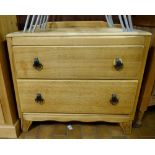 Oak chest of two drawers, 68 x 76cm