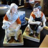 Two 20th century Staffordshire figurines, The Cobbler and The Cobblers Wife