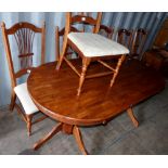 Dining table and six chairs L: 197cms