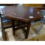 Mahogany octagonal occasional table with cross stretcher