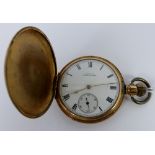 Waltham gold plated pocket watch, plate A/F