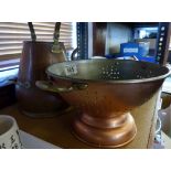 Copper teapot and colander