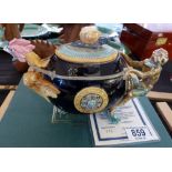 Minton Cockerell and monkey teapot. Minton Archive Collection no 171 / 1000, boxed with certificate