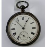 Hallmarked silver key wind pocket watch. London 1880.