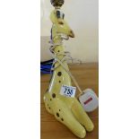 West German lamp depicting a giraffe. H: 32 cm