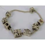 Sterling silver Rhona Sutton charm bracelet.