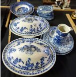 Quantity of blue and white china including George Jones example