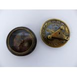 Small brass compass/sundial with Stanley of London stamped on