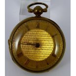 Gold plated Deal of London key wind pocket watch. Working at lotting up.