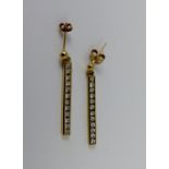 9ct gold CZ drop earrings