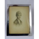 Silver hallmarked photograph frame with wooden easel back, Birmingham 1919, H 24 x 19cm