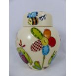 Moorcroft ginger jar with nursery stitch design, H 11cm, RRP£190