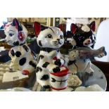Three Lorna Bailey ceramic cats
