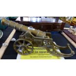 Large brass decorative cannon