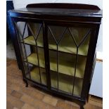 Mahogany glazed three shelf display unit