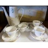 Shelley part teaset with matched coffee jug and sugar bowl in same design by Tuscan