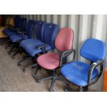 Seven office chairs