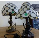 Pair of small Tiffany style lamps