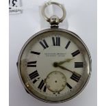 Silver English lever pocket watch, Birmingham 1903