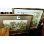 Two watercolours, one forest scene signed D Donnelly one Cockington signed G M Avondale.