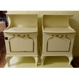 Matching pair of painted wooden bedsides