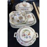 Large quantity of Chinese Rose Spode